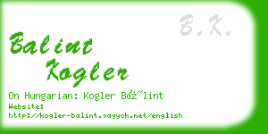 balint kogler business card